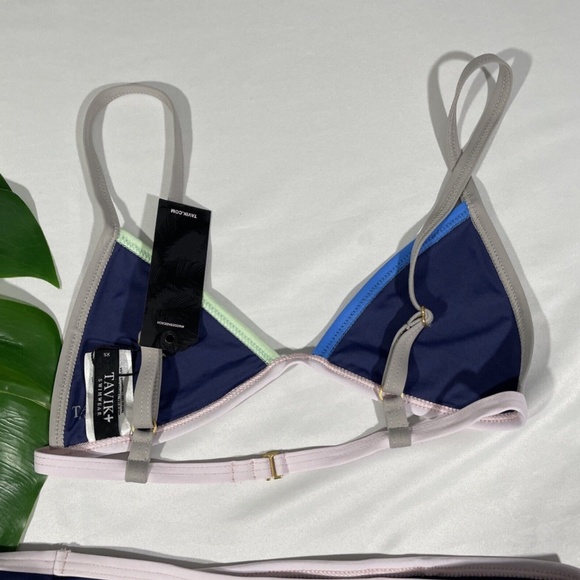 NWT 2PC Tavik [ XS‎ ] Colorblock Jett Bikini Top + Jayden Bikini Bottom in Blue - Picture 8 of 12